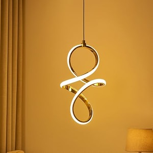 whiteray modern contemporary spiral led 3 ring chandelier hanging ceiling pendant light adjustable height with 3 color lighting modes ideal for living roombedroomofficehome l-3 string led gold