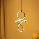 WHITERAY Modern Contemporary Spiral LED 3 Ring Chandelier Hanging Ceiling Pendant Light Adjustable Height with 3 Color Lighting Modes Ideal for Living Room/Bedroom/Office/Home (L-3 String Led (Gold))