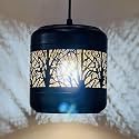 WHITERAY Metal Hanging Pendant Light with Tree Pattern Cutout Modern Ceiling Lamp for Indoor Home Decor, Rustic Industrial Style Lighting Fixture for Living Room, Bedroom, or Kitchen (Without Bulb)