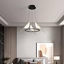 WHITERAY Modern Inbuilt LED Bird Hanging Ceiling Pendant Light,Ring with Height-Adjustable Living Room/Entryway/Hallways/Bedroom/Home Office/Museums/Library-3 Lighting Mode (Round Cluster Sparrow)