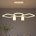WHITERAY Modern Inbuilt LED Hanging Chandelier Jhoomer Light Silver &amp; Gold Finish Ring &amp; Cylinder Shape 3 in 1 Color Changing Ceiling Lighting Fixture Adjustable Height for Bedroom and Home Decor