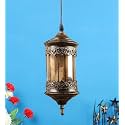 WHITERAY Traditional Antique Gold Metallic Decorative Hanging Lights Set Pendant Ceiling Light Classic lamp for Kitchen Dining Living Room Bedroom (Golden (with Bulb))