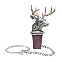 Whitetail Deer Bottle Stopper with Brass Antlers | Bottle Topper for Wine, Liquor | Expertly Crafted Pewter Reusable Wine Cork