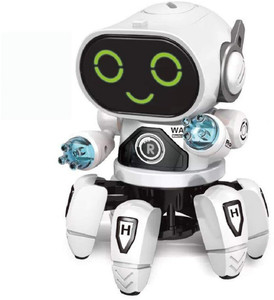 whitewhale octopus shape electric robot colorful music flashing lights dance toy for kids boys girlswhite