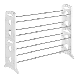 whitmor freestanding 20 pair shoe stand white
