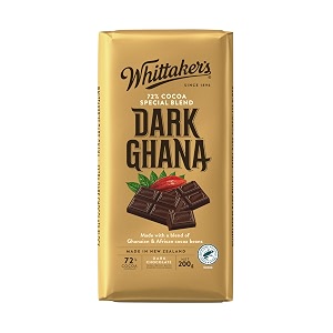 whittakers 72 cocoa dark ghana chocolate bar 200 g