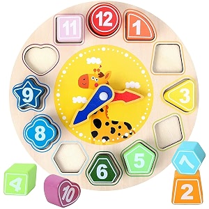 whiz kids wooden shape color sorting blocks puzzle stacking sorter montessori early learning educational toy great gift for 3 year old toddler baby kids 4 shape sorting - b