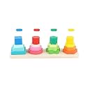 WHIZ KIDS Wooden Sorting &amp; Stacking Toy, Geometric Shape Sorter Toys for Toddlers, Educational Blocks Puzzles, Montessori Color Recognition Stacker, 3 Years Old Age Kids (4 Shape Sorting - C)