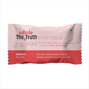 the whole truth - 12g protein bar - cranberry - all natural