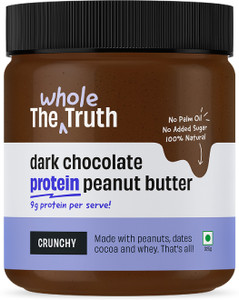 the whole truth - dark chocolate protein peanut butter - crunchy  all natural  gluten free  325 g