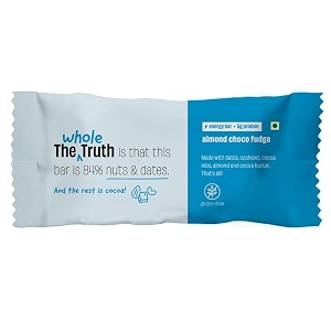 the whole truth - energy bars  all-in-one dairy free amp sugar free  no artificial sweeteners  vegan  no gluten amp soy  no preservatives  all natural  healthy snack almond choco fudge
