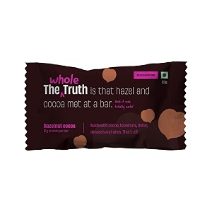 the whole truth - hazelnut cocoa protein bar with 12g protein pack of 6  no added flavour - no preservatives - all natural