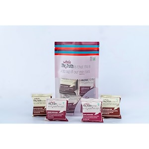 the whole truth - mini protein bars  the chocolate party 4 double cocoa mini bars amp 4 coffee cocoa  pack of 8 x 27g each  no preservatives  all natural