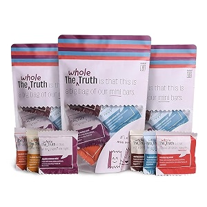 the whole truth - protein bar minis  super saver pack  all flavours  pack of 24 minis  healthy snack  no preservatives  no gluten  all natural ingredients