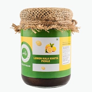 wholesome parlour lemon kala khatta pickle 400gm  indian homemade  all natural ingredients spicy and tangy  no artificial preservatives or colors