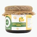 WHOLESOME PARLOUR Lemon Kala Khatta Pickle, 200gm | Organic Homemade | All Natural Ingredients Spicy And Tangy | No Artificial Preservatives or Colors