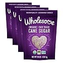 Wholesome Sweeteners 10-Pound Organic Cane Sugar, Fair Trade, Non GMO, Gluten Free, Pure &amp; Vegan, for Baking and Sweetening (Pack of 4)