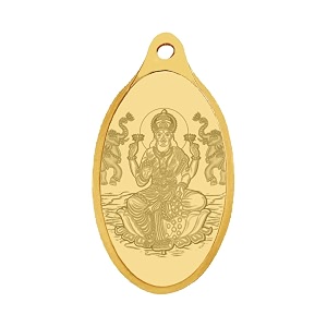 WHP Jewellers 24kt (999) 1 gram Goddess Lakshmi Yellow Gold Lakshmi Pendant