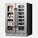 Whynter 24" Dual Zone Wine &amp; Beverage Fridge, 20 Bottle 60 Can, BSR-6020FDS