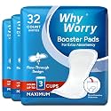 WhyWorry Booster Pads with Maximum Absorbency, 96 Count