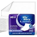 WhyWorry NightShield Incontinence Bed Pads for Adults, 23" x 36", 45 Count