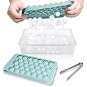 WIBIMEN Ice Cube Tray with Lid and Bin, 1" Round Ice Trays for Freezer