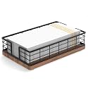 Wican Guest Towel Holder Tray for Bathroom, Oak and Iron Napkins Holder