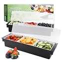 WICHEMI Ice Chilled Condiment Caddy with 3 Removable Trays and Lid, 2 Pack