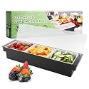 WICHEMI Ice Chilled Condiment Caddy with 3 Removable Trays and Lids