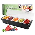 WICHEMI Ice Chilled Condiment Caddy with 5 Removable Trays and Lids