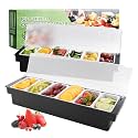 WICHEMI Ice Chilled Condiment Caddy with 6 Removable Trays and Lid, 2 Pack