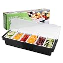 WICHEMI Ice Chilled Condiment Caddy with 6 Removable Trays and Lids