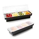 WICHEMI Ice Chilled Condiment Caddy with Lid and 4 Removable Trays, 2 Pack