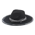 Wide Brim Fedora Hat for Men Women Retro Western Felt Hats
