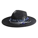 Wide Brim Fedora Hat for Men Women Retro Western Felt Hats