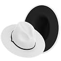 Wide Brim Fedora Hats for Women Mens Felt Fedora Hats With Belt Buckle