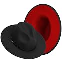 Wide Brim Fedora Hats for Women Mens Felt Fedora Hats With Belt Buckle