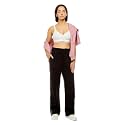 Wide Leg fit Solid mid Rise Trackpant