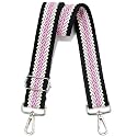 Wide Purse Strap Adjustable Replacement Crossbody Bag Strap Silver Hardware Shoulder Straps