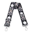 Wide Purse Strap Adjustable Replacement Crossbody Bag Strap Silver Hardware Shoulder Straps