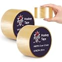 Widened 2 Inch Clear Hockey Tape, 27 Yard Multipurpose Shin Pad & Sock Tape for Ice Skating & Sports, Easy Stretch Protective Accessories for Socks and Hockey Gear, Each Roll 25 M
