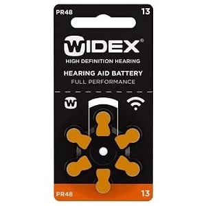 widex hearing aid battery- size 13- hearcom pack of 60 batteries -10 strips