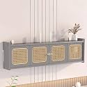 WiFi Router Storage Box - Wall Mount Cabinet Hider, Rattan Shelf for nizing Electl Equipment &amp; Miscellaneous Items, Stylish Home Decor Solution