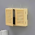 WiFi Storage Box Wall Mount WiFi Router Box Hider Decorative Router Storage Modem Wall Mount Home Media Storages Cabinet for Bedroom Living Room(Natural,47cm/18.5in)