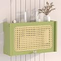 WiFi Wireless Router Storage Box - Wall Mount Cabinet Hider, Rattan Shelf nizer for Electl Equipment &amp; Idle Items, Space-Saving Design, Stylish Home Décor