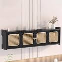 WiFi Wireless Router Wall Mount Cabinet, Rattan Storage Box for Hiding Electl Devices &amp; Clutter, Stylish Home nizer for Cables &amp; Accessories