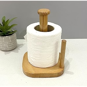 wooden tissue holder kitchen roll holder paper towel holder for home kitchen hotels amp officesbrown 1134x534 inches