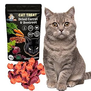 cat treats  delicious healthy amp nutritious  crunchy amp tasty  all-natural snacks loaded with fiber  essential nutrients for health amp wellness dried carrot amp beetroot
