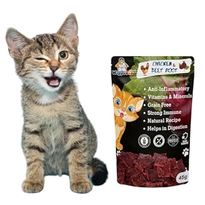 chicken amp beetroot cat treat  helps immune system amp digestion  crunchy healthy snacks  45g
