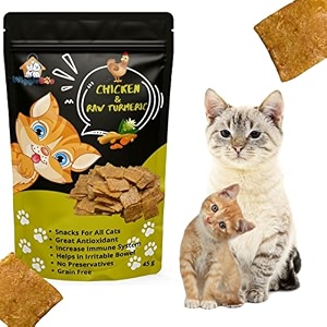 chicken amp raw termeric cat treat  protein rich  fiber rich  crunchy healthy snacks  45g